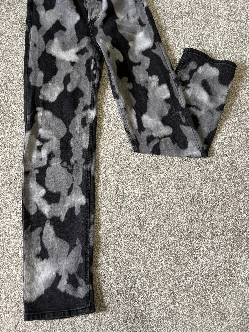 wild fable Black and Gray Tie-Dye High-Rise Jeans